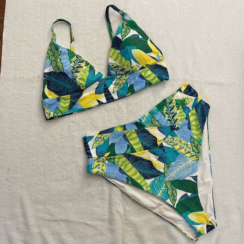 Aerie Bright Teal High-Waisted Bikini